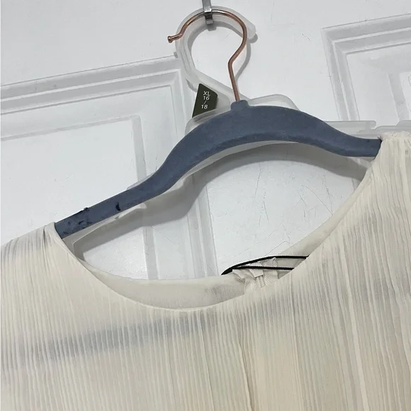 ZARA Cream Crinkly Midriff Cut Out Midi Dress M NWT - Picture 16 of 16